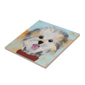 Doggie in keramisch tegels voor draaipunten tegeltje (Zijkant)