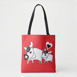 Doggie Love Talk Hart Canvas tas