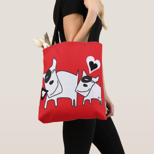 Doggie Love Talk Hart Canvas tas (Dichtbij)