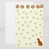 Doggie Paw Print Briefpapier voor alle Hondenliefh (Voorkant / Achterkant)