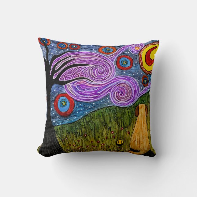 Doggie Sterrennacht Decoratief Kussen (Voorkant)