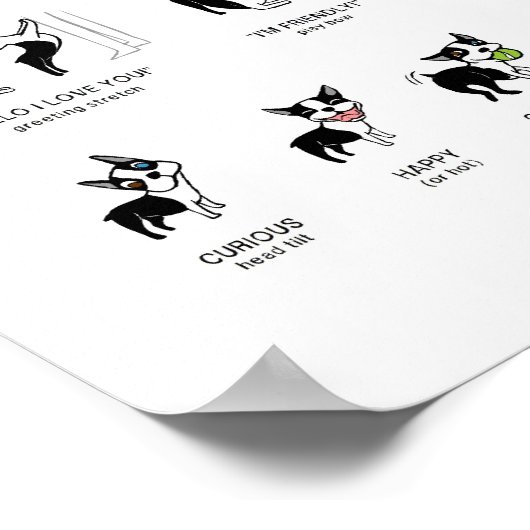 DOGGIE-TAAL Groot Poster (Hoek)