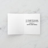 DOGGIE TAAL IS "HAPPY BIRTHDAY" WOOF WOOF KAART (Binnen)