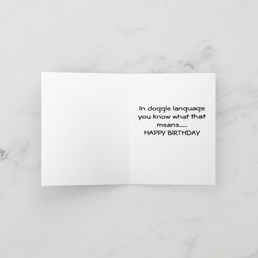 DOGGIE TAAL IS "HAPPY BIRTHDAY" WOOF WOOF KAART (Binnen)