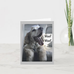 DOGGIE TAAL IS "HAPPY BIRTHDAY" WOOF WOOF KAART