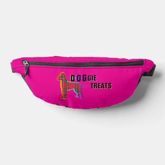 Doggie Treats Logo Novelty Hot Pink Heuptasje (Liggend)