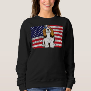 Doggie Usa Dog Eigenaar Usa Basset Hound Usa Flag Trui