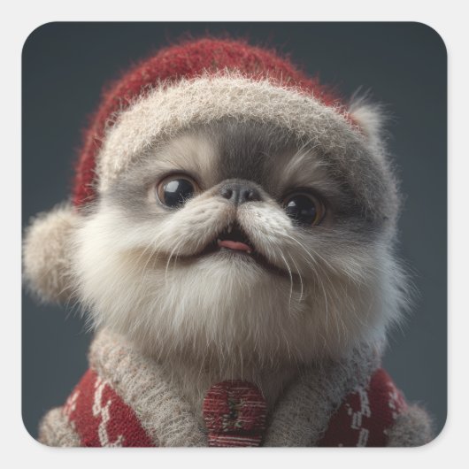 doggie vierkante sticker (Voorkant)