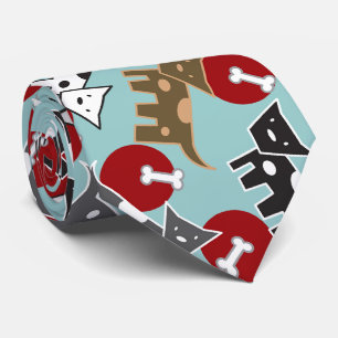 Doggies & Botten Fun Pet, met Cartoon in Cute Spot Stropdas