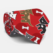 Doggies & Botten Fun Pet, met Cartoon in Cute Spot Stropdas (Opgerold)