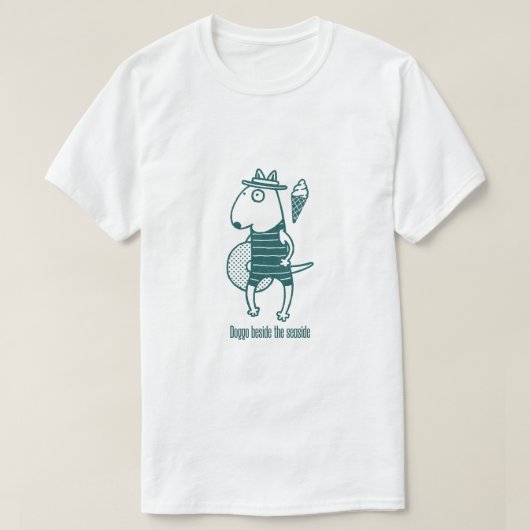 Doggo beside the seaside: Green T-shirt (Design voorkant)