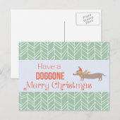 Doggo Merry Kerstmis Feestdagenkaart (Voorkant / Achterkant)