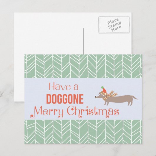 Doggo Merry Kerstmis Feestdagenkaart (Voorkant / Achterkant)