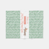 Doggo Merry Kerstmis Fleece Deken (Voorkant (Horizontaal))