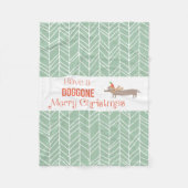 Doggo Merry Kerstmis Fleece Deken (Voorkant)