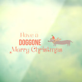 Doggo Merry Kerstmis Weiner Dog Raamsticker (Vel 3)