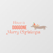 Doggo Merry Kerstmis Weiner Dog Raamsticker (Vel)
