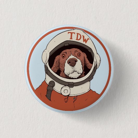 Doggo-naught, knop ronde button 3,2 cm (Voorkant)