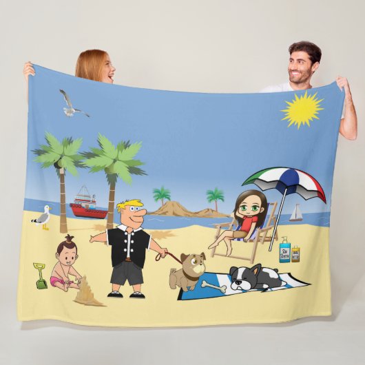 Doggone Beach Fleece Deken (In situ)