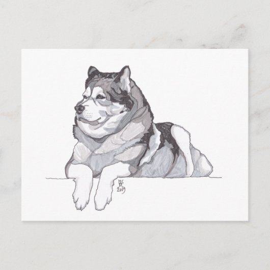 Doggust 2019 Alaskan Malamute Briefkaart (Voorkant)