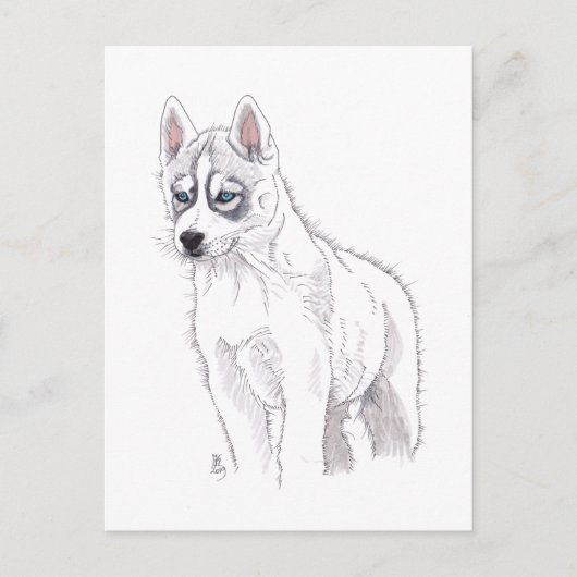 Doggust 2019 Siberian Husky Puppy Briefkaart (Voorkant)