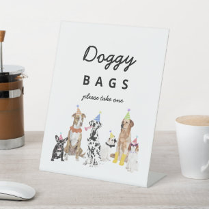 Doggy Bags Dog Birthday Favors Sign Reclamebord Met Voetstuk