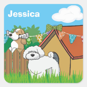 Doggy-buren Vierkante Sticker