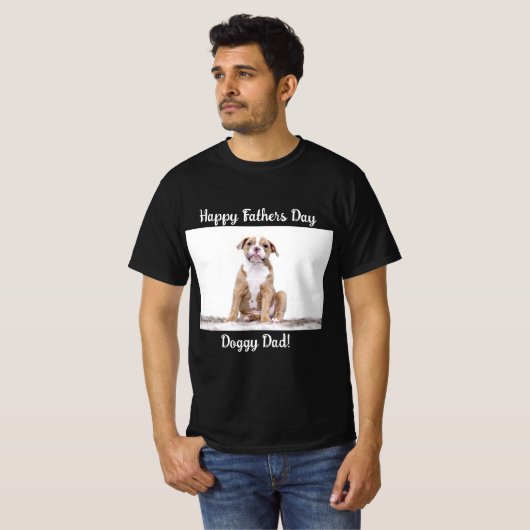 Doggy Dad | Vaderdag | Aangepaste foto | T-shirt (Voorkant volledig)