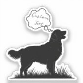 Doggy Daydreams: gepersonaliseerde Retriever Silho Sticker (Voorkant)