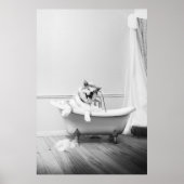 Doggy in een Poster in bad (Voorkant)
