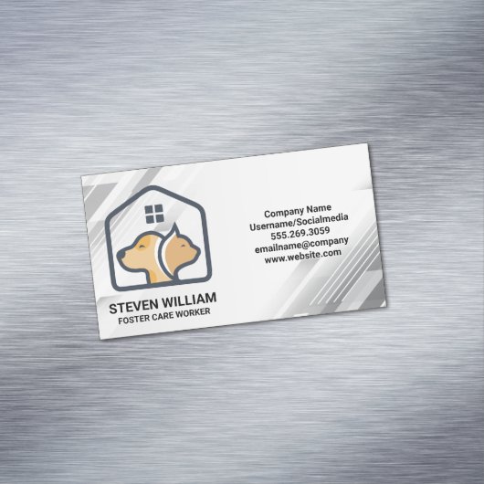 Doggy Kat House Logo | Services voor dierenwinkels Magnetisch Visitekaartje (Voorbeeld)