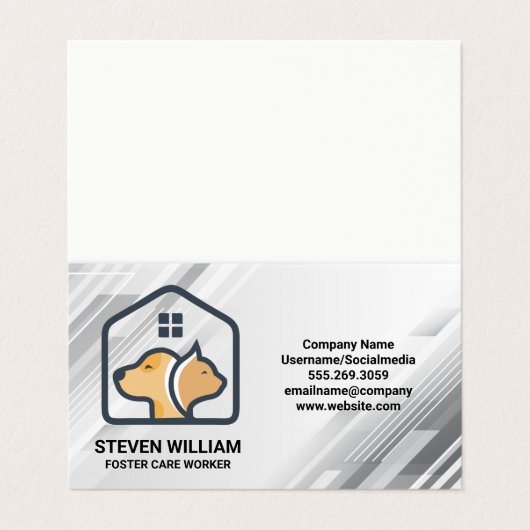 Doggy Kat House Logo | Services voor dierenwinkels Visitekaartje (Buitenkant ongevouwen)