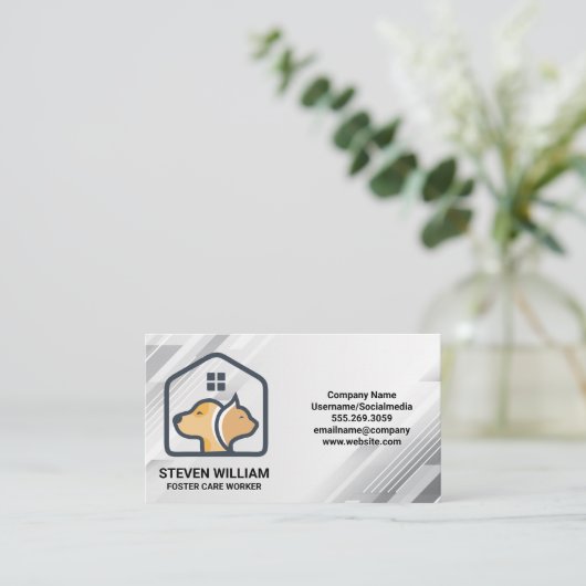 Doggy Kat House Logo | Services voor dierenwinkels Visitekaartje (Staand voorkant)
