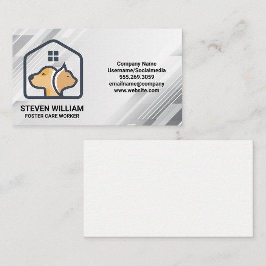 Doggy Kat House Logo | Services voor dierenwinkels Visitekaartje (Voorkant / Achterkant)