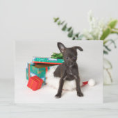 Doggy kerstcadeau feestdagenkaart (Staand voorkant)