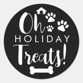 Doggy kerstcadeautje, pooch, Custom Dog Biscuit Ronde Sticker