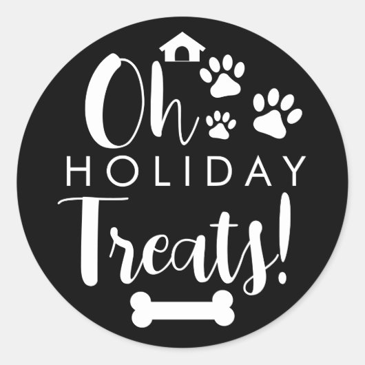 Doggy kerstcadeautje, pooch, Custom Dog Biscuit Ronde Sticker (Voorkant)
