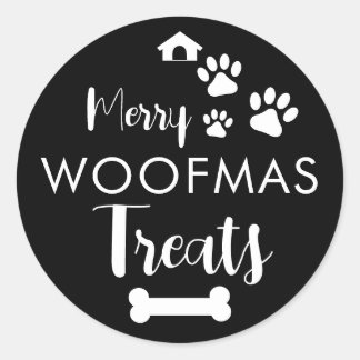 Doggy kerstcadeautje, pooch, Custom Dog Biscuit Ronde Sticker