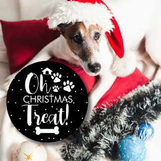 Doggy kerstcadeautje, pooch, Custom Dog Biscuit Ronde Sticker