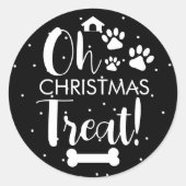 Doggy kerstcadeautje, pooch, Custom Dog Biscuit Ronde Sticker (Voorkant)