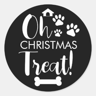 Doggy kerstcadeautje, pooch, Custom Dog Biscuit Ronde Sticker