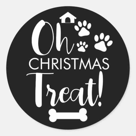 Doggy kerstcadeautje, pooch, Custom Dog Biscuit Ronde Sticker (Voorkant)