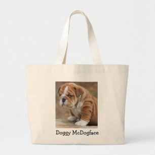 Doggy McDogface English Bulldog Grote Tote Bag