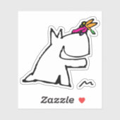 Doggy met Dragonfly Doodle Sticker (Vel)