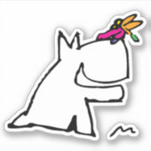 Doggy met Dragonfly Doodle Sticker (Voorkant)