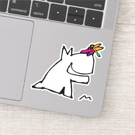 Doggy met Dragonfly Doodle Sticker