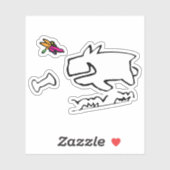 Doggy met DragonflyRun Doodle Sticker (Vel)