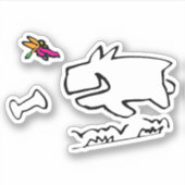 Doggy met DragonflyRun Doodle Sticker (Voorkant)