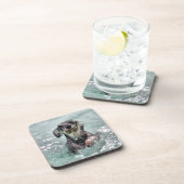 Doggy Paddle Cute Dog Swimming Bier Onderzetter (Rechterzijde)