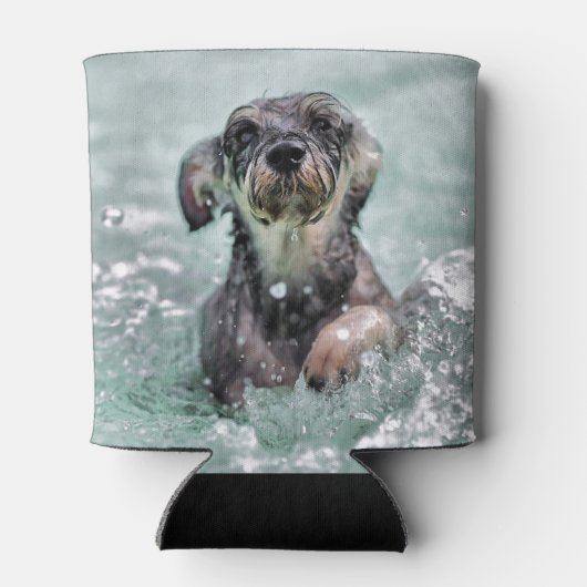 Doggy Paddle Cute Dog Swimming Blikjeskoeler (Achterkant)